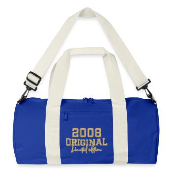 18. Geburtstag, 18 Jahre - Recycelte Duffle Bag - Leuchtend Königsblau/Offwhite - Vorne
