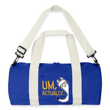 Lama Alpaga à nerd vraiment drôle - Sac de sport recyclé - bleu roi vif/blanc cassé - Devant