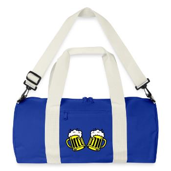 Beer Beer Mug Cheers Comic - Recycled Duffel Bag - bright royal/off white - Front