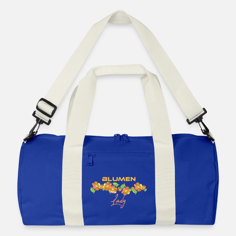 Blumenlady - Recycelte Duffel Bag - Leuchtend Königsblau/Offwhite