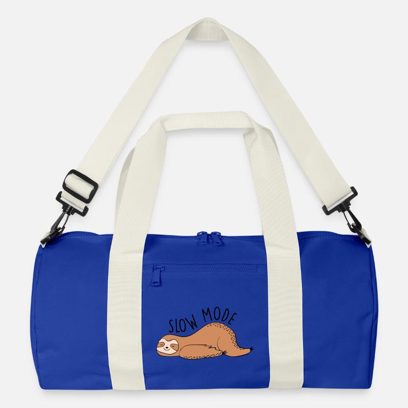 Fauler Langsammodus - Recycelte Duffel Bag - Leuchtend Königsblau/Offwhite