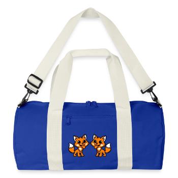 Fox Couple - Recycled Duffel Bag - bright royal/off white - Front