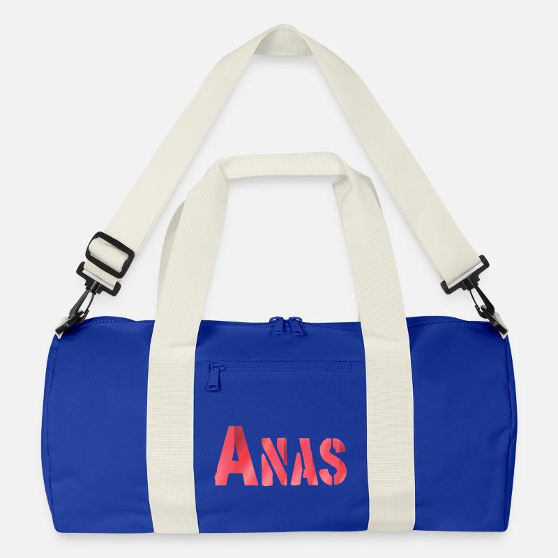 Anas Name Rot text Recycelte Duffel Bag