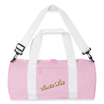 Santa Who Christmas Design - Recycled Duffel Bag - pink/white - Front
