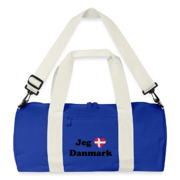 Jeg elsker Danmark - J'aime le Danemark - Sac de sport recyclé - bleu roi vif/blanc cassé - Devant