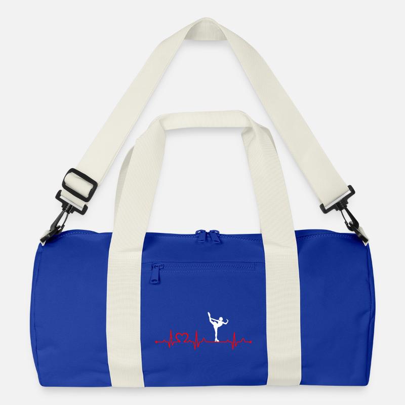 Eiskunstlauf Mädchen Herzschlag EKG Eisläufer Mädchen Recycelte Duffel Bag