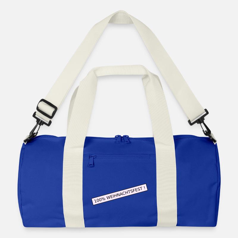 100 percent Christmas - Recycled Duffel Bag - bright royal/off white