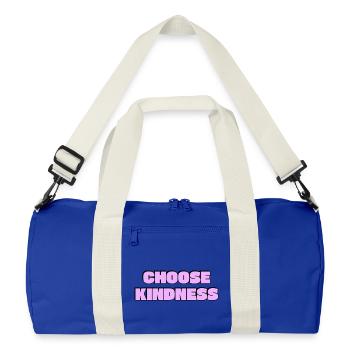 Choose Kindness   - Recycled Duffel Bag - bright royal/off white - Front