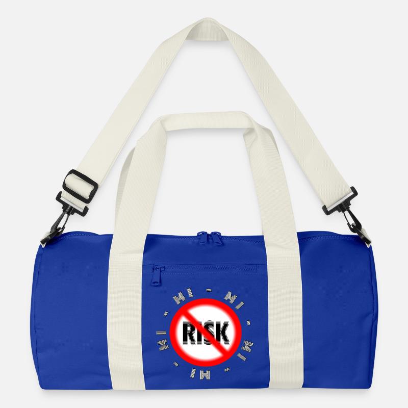 Risikoloser Lebensstil Motiv MI MI MI NO Risk - Recycelte Duffel Bag - Leuchtend Königsblau/Offwhite