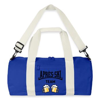 Après-Ski Team (Bier Apres Ski Konkav / POS 3C) - Recycelte Duffel Bag - Leuchtend Königsblau/Offwhite - Vorne
