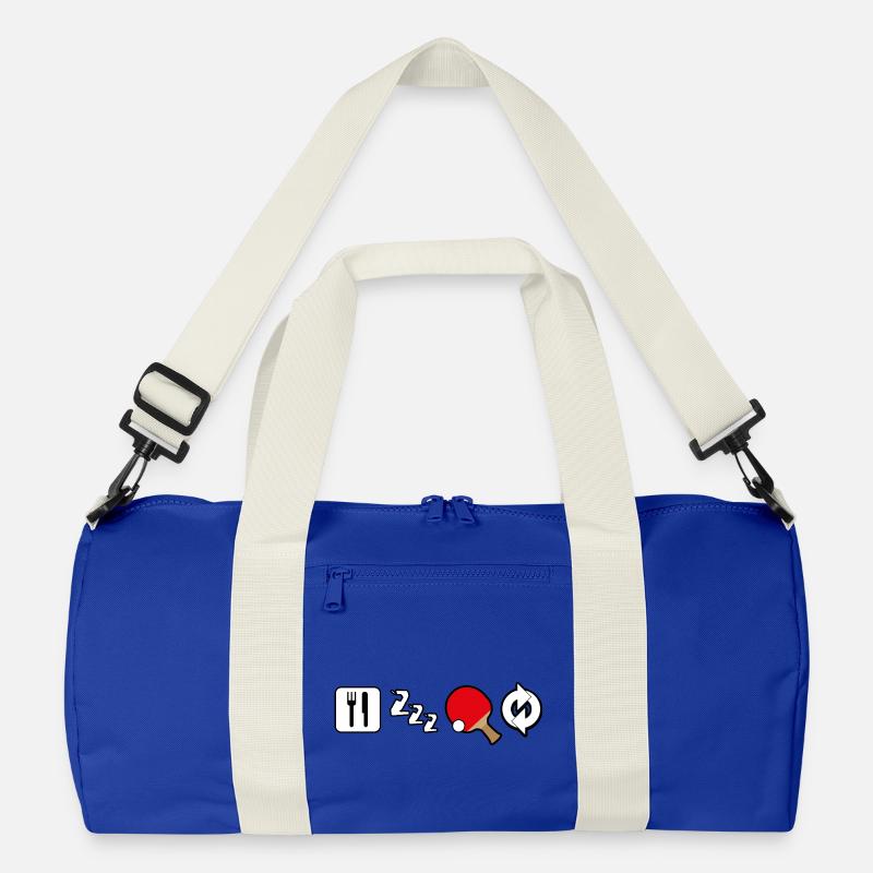 Manger Dormir Tennis de table Répéter - Sac de sport recyclé - bleu roi vif/blanc cassé