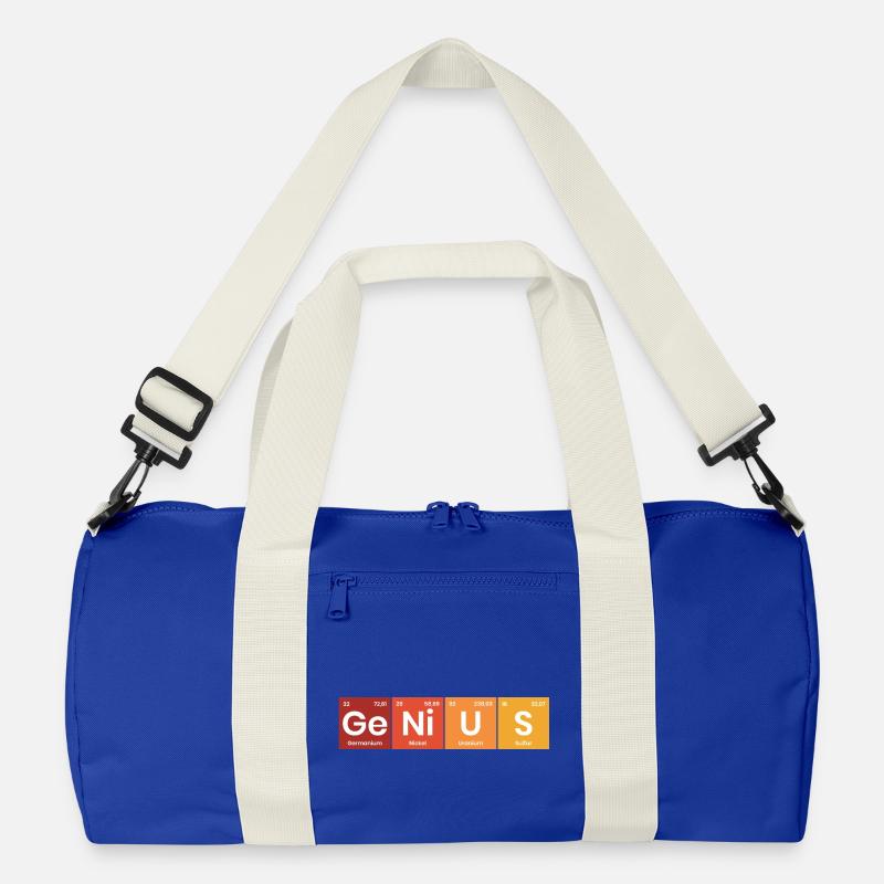 Periodensystem Genius - Recycelte Duffel Bag - Leuchtend Königsblau/Offwhite