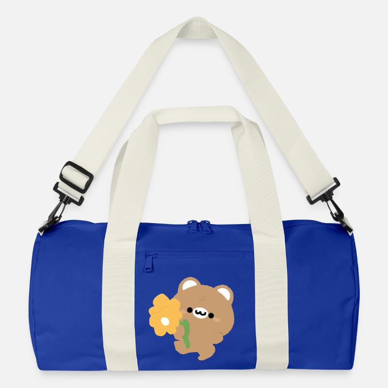 Romantischer Bär - Recycelte Duffel Bag - Leuchtend Königsblau/Offwhite