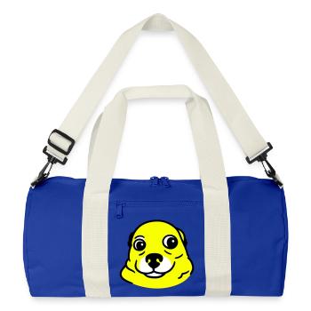 Ängstlicher Hund im Pop Art Stil - Recycelte Duffel Bag - Leuchtend Königsblau/Offwhite - Vorne