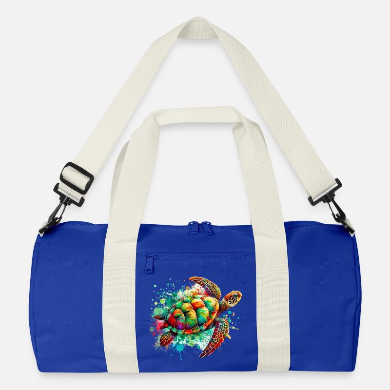 Schildkröte - Recycelte Duffel Bag - Leuchtend Königsblau/Offwhite