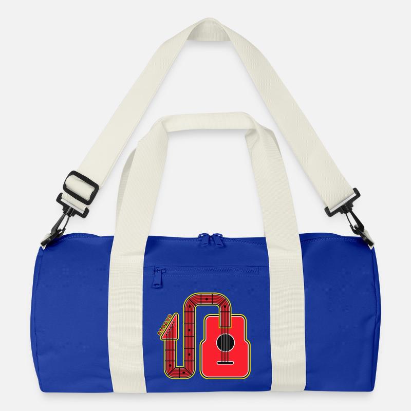 Red Abstract Shape Guitar Recycled Duffel Bag