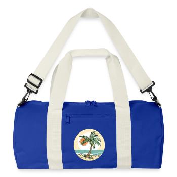 Sunset on the beach - Recycled Duffel Bag - bright royal/off white - Front