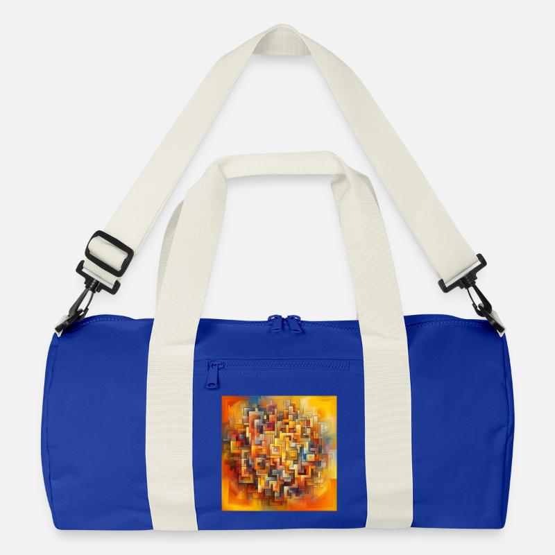Carrés 2 - Sac de sport recyclé - bleu roi vif/blanc cassé