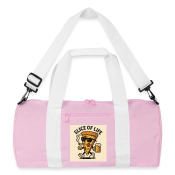 Tranche de vie - Sac de sport recyclé - rose/blanc - Devant