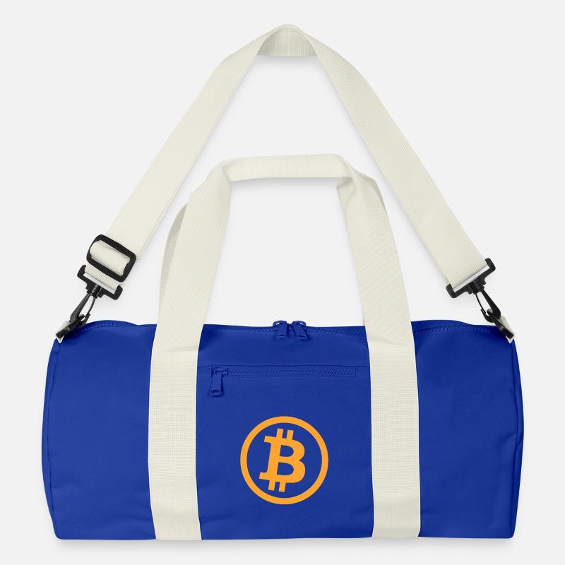 Bitcoin_Logo_Perfekt - Recycelte Duffel Bag - Leuchtend Königsblau/Offwhite
