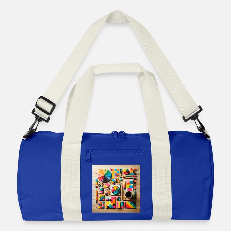 Composition abstraite de formes colorées Sac de sport recyclé