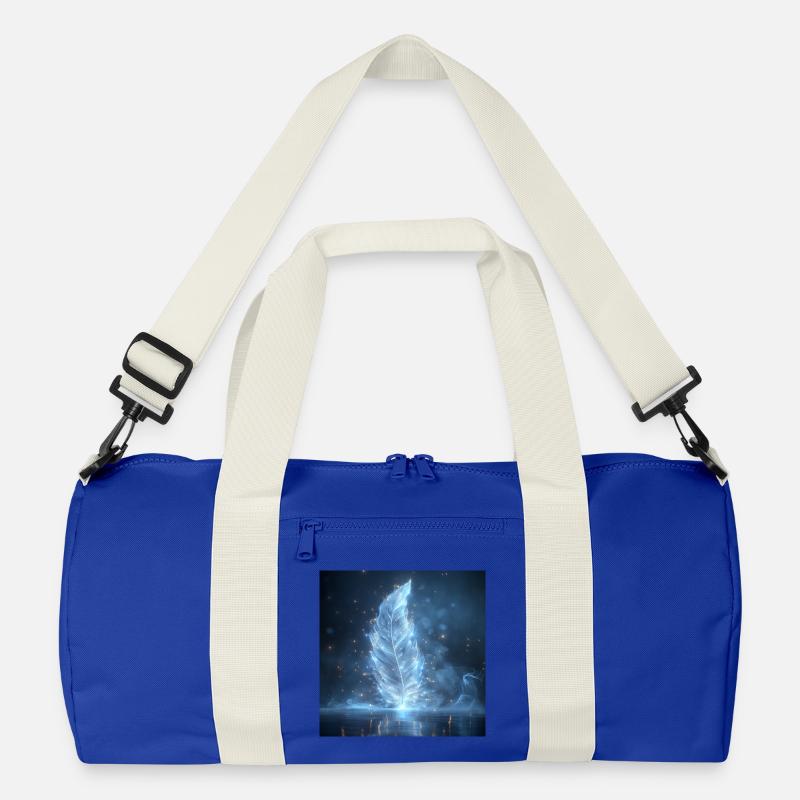 Ätherische Feder leuchtend – Symbol des Lichts Recycelte Duffel Bag