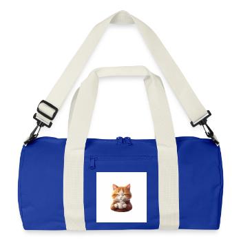 Cuddly Kitten Coffee Magic - Recycled Duffel Bag - bright royal/off white - Front