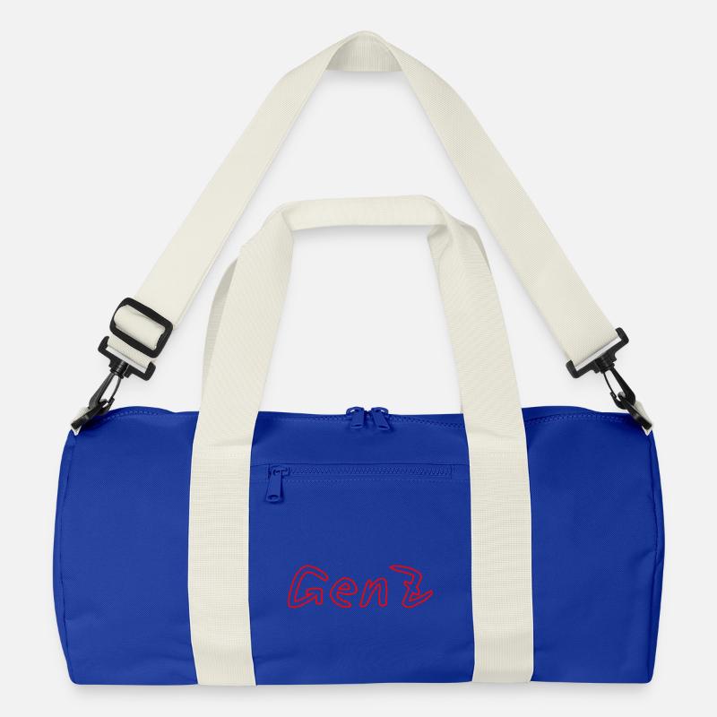 GenZ Graffiti Rot - Recycelte Duffel Bag - Leuchtend Königsblau/Offwhite