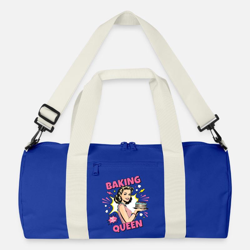 Baking Cake Baking Queen Baking Fairy Baker Pop Art Recycled Duffel Bag