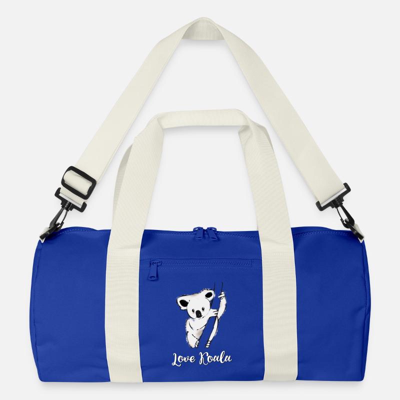 koala Baum Bär hängen nap chillen cool hipster lol - Recycelte Duffel Bag - Leuchtend Königsblau/Offwhite