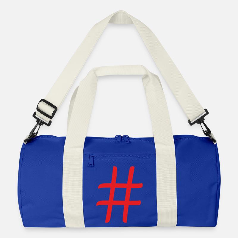 hashtag - Recycelte Duffel Bag - Leuchtend Königsblau/Offwhite