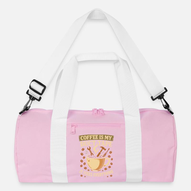 Coffee is my tape that fixes everything Recycled Duffel Bag