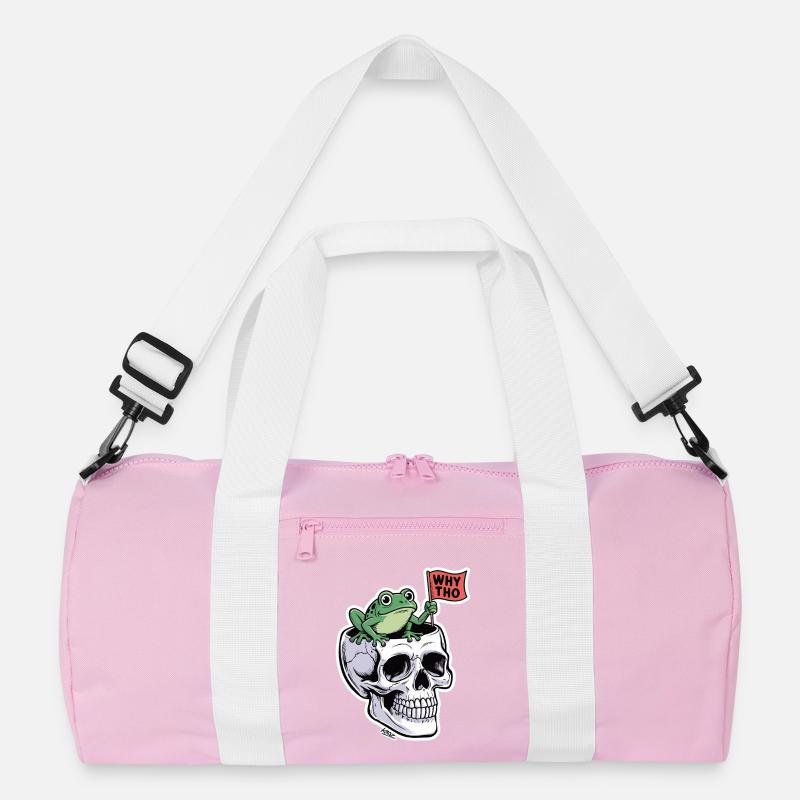 Frosch auf Schädel: Why Tho-Aufkleber Recycelte Duffel Bag