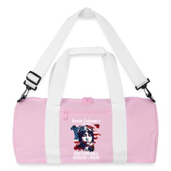 Bessie Coleman Pionnière courageuse de l’aviation - Sac de sport recyclé - rose/blanc - Devant