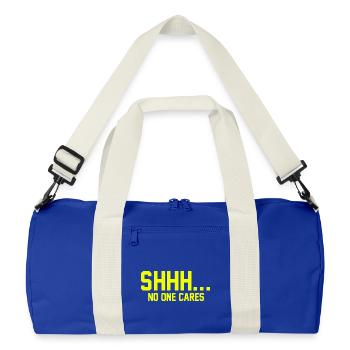 CHUT... Personne ne s’en soucie - Sac de sport recyclé - bleu roi vif/blanc cassé - Devant