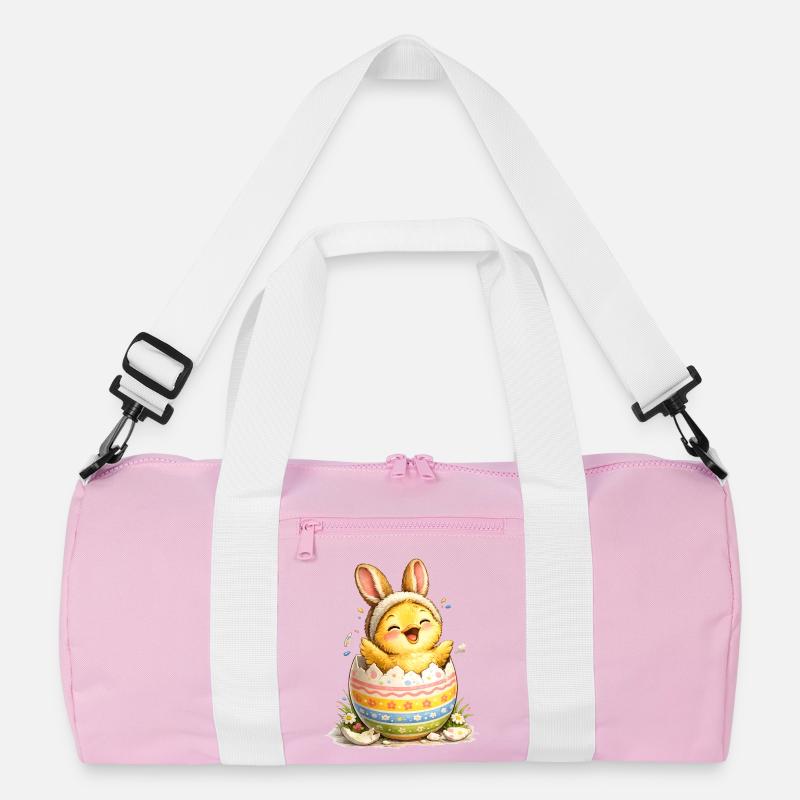 Chick with bunny ears in Easter egg Recycled Duffel Bag