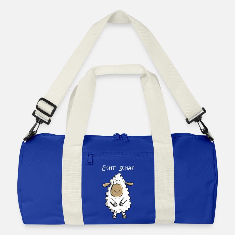 Echt Schaf I Cooles Schäfchen Comic Geschenk Fun - Recycelte Duffel Bag - Leuchtend Königsblau/Offwhite