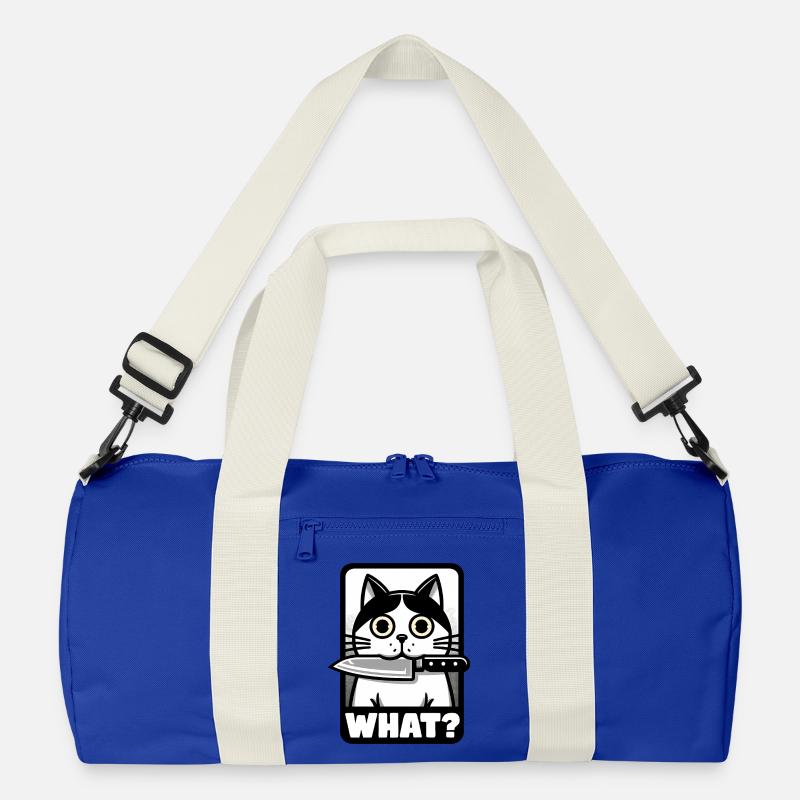 WAS? EINE KATZE MIT MESSER Recycelte Duffel Bag