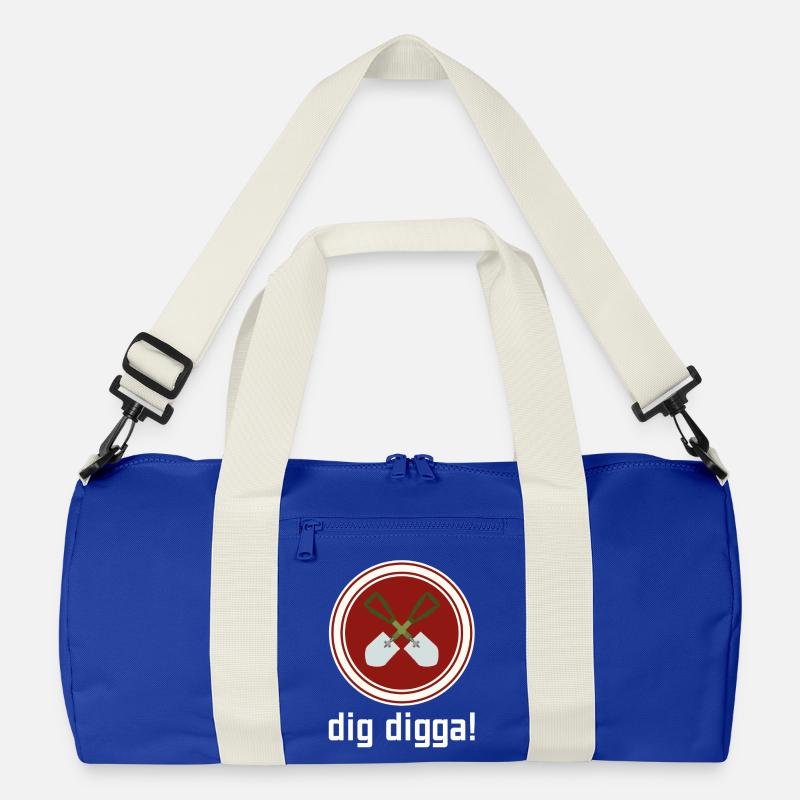 dig digga! - Recycelte Duffel Bag - Leuchtend Königsblau/Offwhite