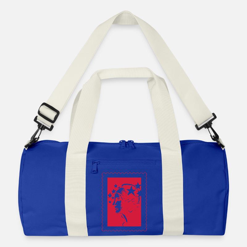 Bereits gestempelt (e) - Recycelte Duffel Bag - Leuchtend Königsblau/Offwhite
