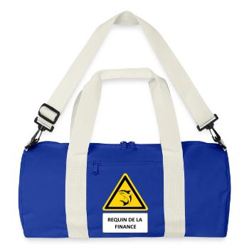Shark of finance - Recycled Duffel Bag - bright royal/off white - Front
