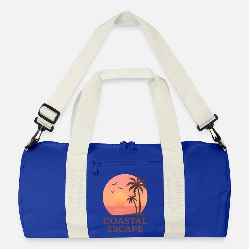 Flucht an der Küste - Recycelte Duffel Bag - Leuchtend Königsblau/Offwhite