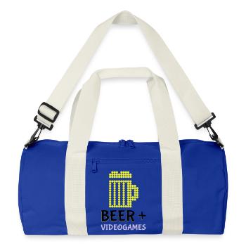 Jeux vidéo Pixel Beer - Sac de sport recyclé - bleu roi vif/blanc cassé - Devant