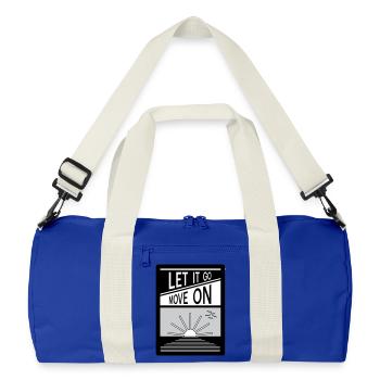Loslassen. Mach weiter. - Recycelte Duffel Bag - Leuchtend Königsblau/Offwhite - Vorne