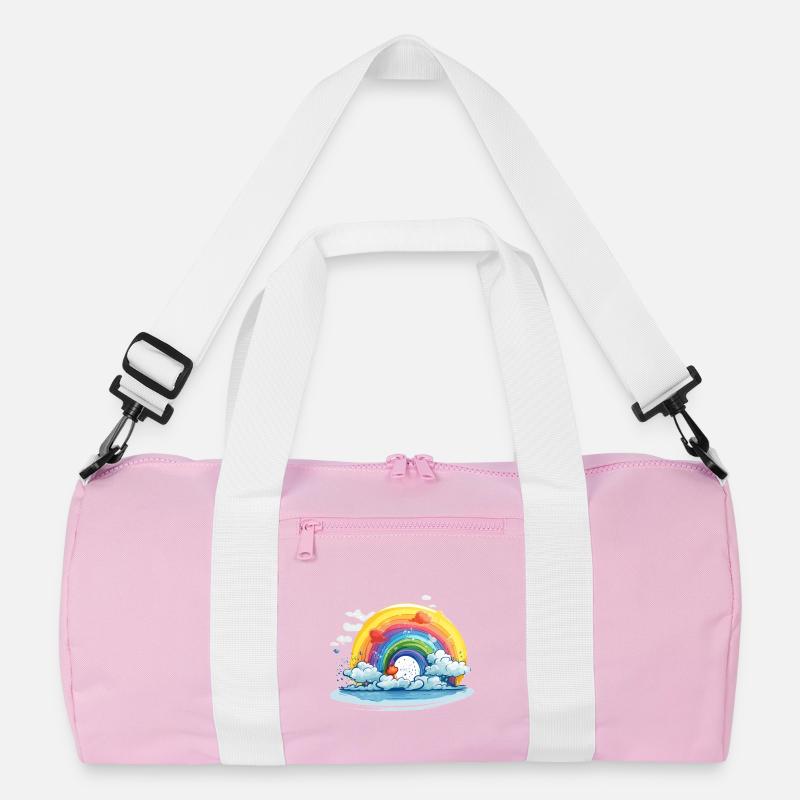 Rainbow with clouds Recycled Duffel Bag