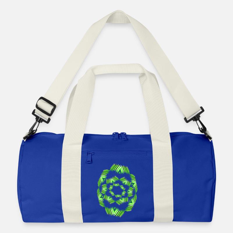 Neon Mandala Fan Pattern Recycled Duffel Bag