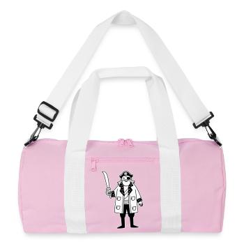 Pirat - Recycelte Duffel Bag - Rosa/Weiß - Vorne