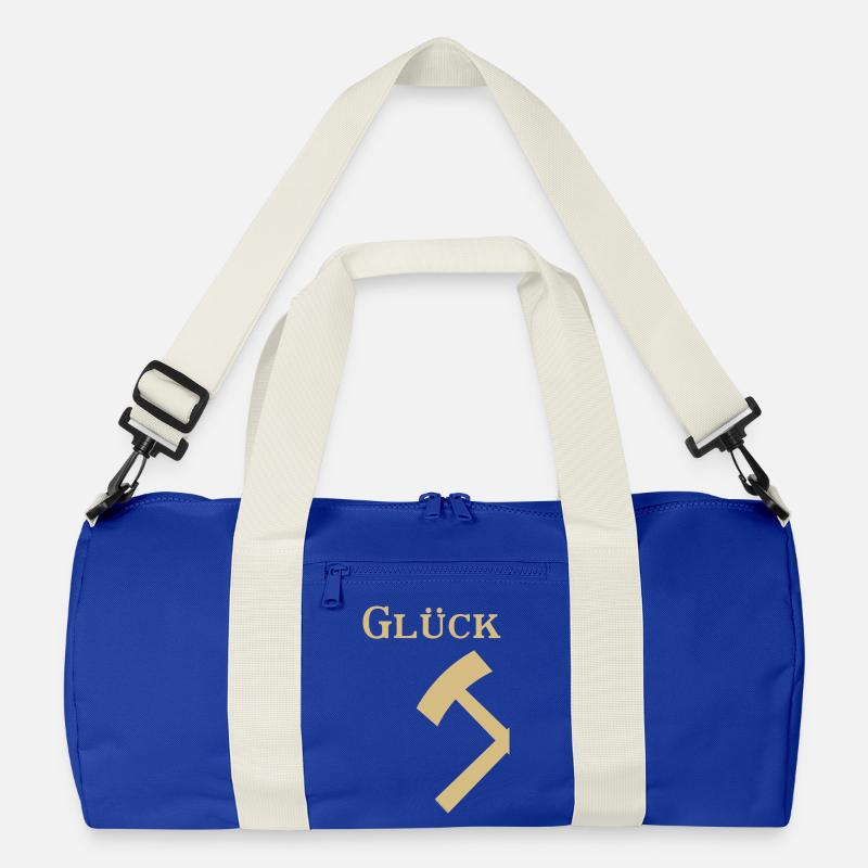 Partnershirt - Glück Auf! - Glück - Recycelte Duffel Bag - Leuchtend Königsblau/Offwhite