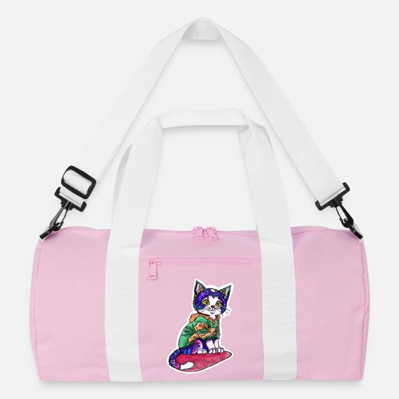 Katze im grünen Pulli Recycelte Duffel Bag