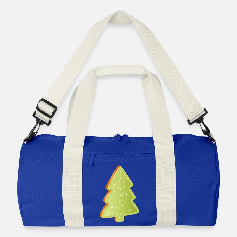 Tannenbaum Plätzchen mit grünen Zuckerguss - Recycelte Duffel Bag - Leuchtend Königsblau/Offwhite